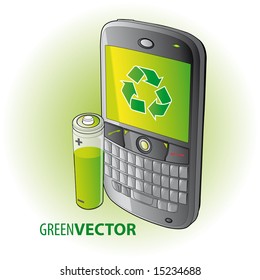 vector green smartphone