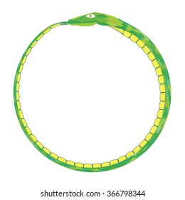 Vector Green Snake Isolated 