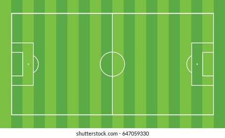 Vector of green soccer field from top view background.