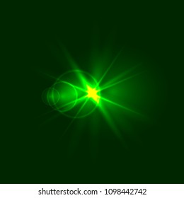 Vector Green Sparkle, Energy Concept, Shining Illustration.