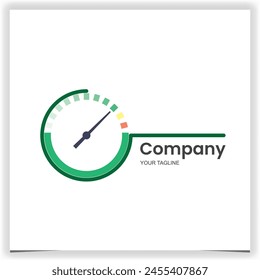 Vector green speedometer logo design template