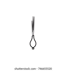 Vector Green spring onion icon. Farm vegetables element. Premium quality graphic design. Signs, outline symbols collection, simple thin line icon for websites, web design on white background