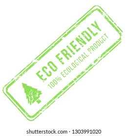 Vector Green Stamp - ECO Friendly with Tree Icon