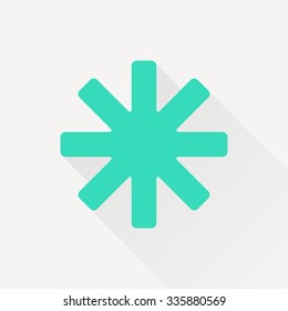 Vector green star icon on white background 
