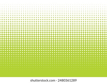 Vector green stars halftone gradient. Comics effect. Isolated on white background