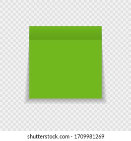 Vector green sticker with curled corner.