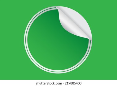 Vector green sticker .Vector illustration.