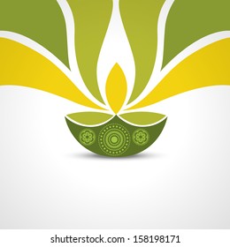 vector green style happy diwali design