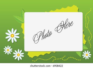vector green summer frame with camomile