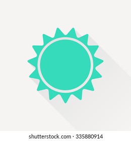 Vector green sun icon on white background 