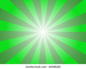 Vector Green Sunburst Background