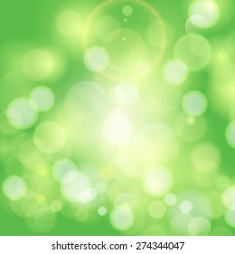 Vector green sunny good mood spring background. Abstract background.