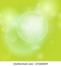 Vector green sunny good mood spring background. Abstract background.