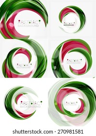 Vector green swirl line abstract background. Modern layout for your message, slogan or brand name