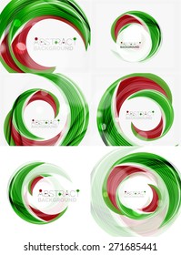 Vector green swirl line abstract background. Modern layout for your message, slogan or brand name