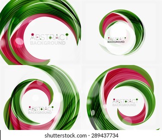 Fondo abstracto de la línea circular verde del vector. Diseño moderno para su mensaje, lema o nombre de marca