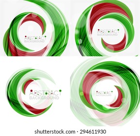 Vector green swirl line abstract background. Modern layout for your message, slogan or brand name