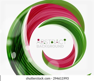 Fondo abstracto de la línea circular verde del vector. Diseño moderno para su mensaje, lema o nombre de marca