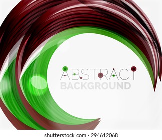 Vector green swirl line abstract background. Modern layout for your message, slogan or brand name