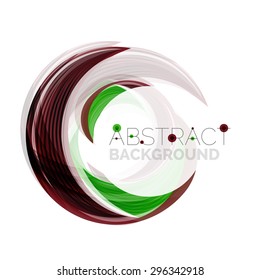 Vector green swirl line abstract background. Modern layout for your message, slogan or brand name