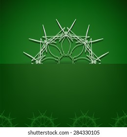 Vector Green Symbolic Background. Abstract Green Ornamental  Pattern.