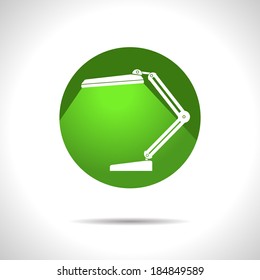 Vector green table-lamp icon. Eps10