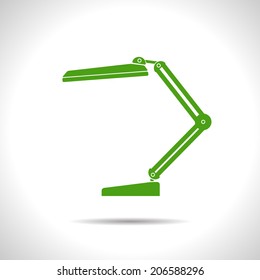 Vector green table-lamp icon. Eps10