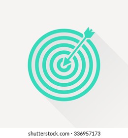 Vector green target icon on white background 