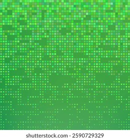 Vector Green Tech Finance Fintech Background. Abstract Pixel Pattern. Digital Business Technology or Science Research Presentation Backdrop.