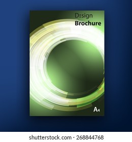 Vector green techno brochure / booklet cover design templates collection A4