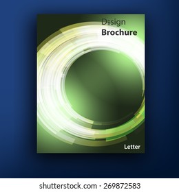 Vector green techno brochure / booklet cover design templates collection.