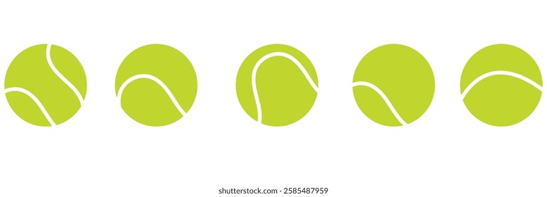 Vector green tennis ball collection. Tennis Ball set isolated on white background . tennis ball icon page symbol for your web site design tennis ball icon logo, app, UI. 1176