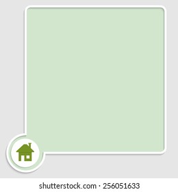 vector green text box with home symbol
