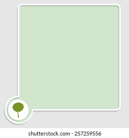 vector green text box with tree symbol