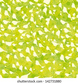 vector green texture with silhouettes of birds. Abstract pattern