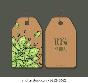 Vector green themed labels or tags. Customize with your own text.