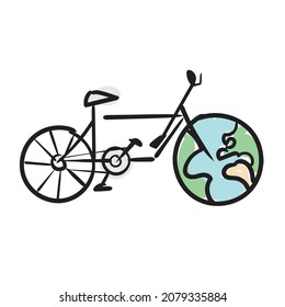 Vector Green Transportation, Eco Bicycle Illustration.