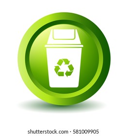Vector Green Trash Can Label