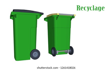 Vector Green Trash recycle