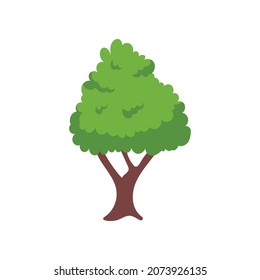 Vector green tree element. fertile forest for decoration