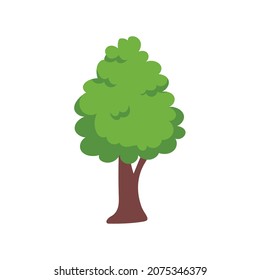 Vector green tree element. fertile forest for decoration
