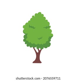 Vector green tree element. fertile forest for decoration