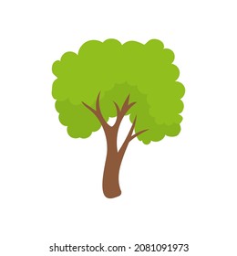 Vector green tree element. fertile forest for decoration