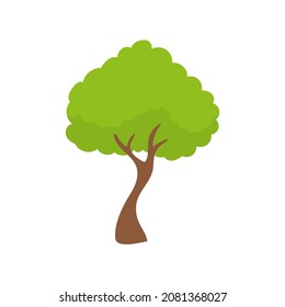 Vector green tree element. fertile forest for decoration