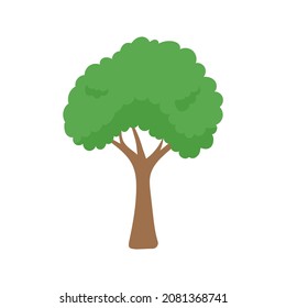 Vector green tree element. fertile forest for decoration