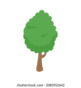 Vector green tree element. fertile forest for decoration