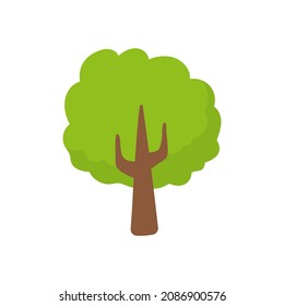 Vector green tree element. fertile forest for decoration
