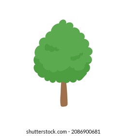 Vector green tree element. fertile forest for decoration