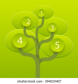 vector green tree info graphic background elements
