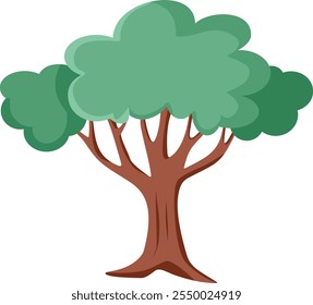 
Árbol verde del Vector aislado en el fondo blanco
Icono ecológico de un árbol del bosque que crece naturalmente 

